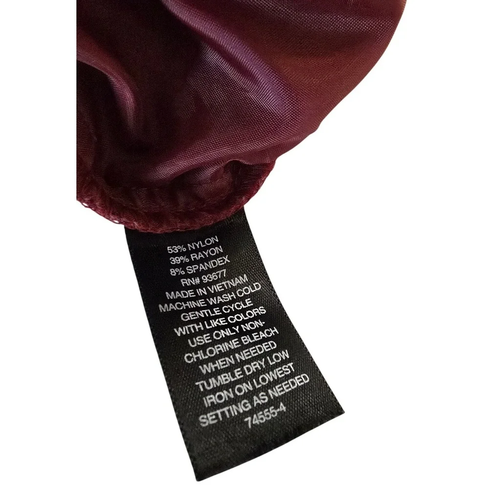 Worthington Burgundy Red Split Hem Cropped Pants Women Size M - Picture 2 of 5